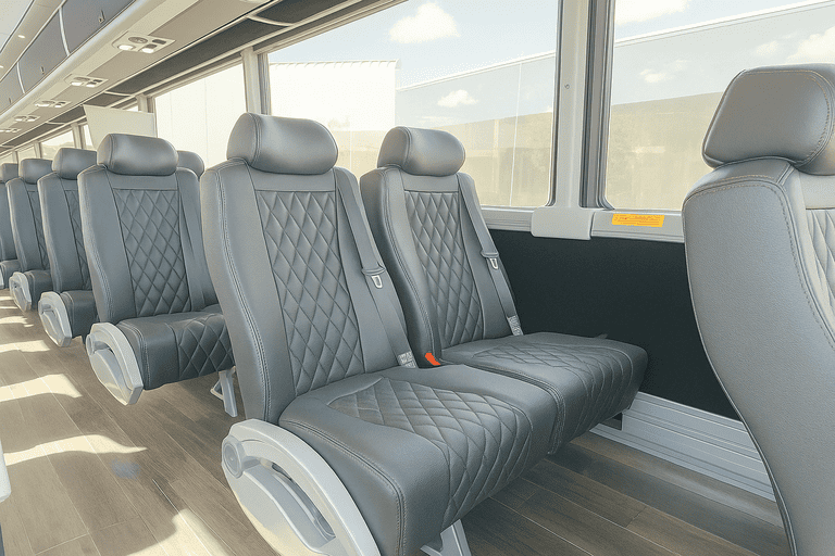 interior of Bus Rental Company Henderson charter bus