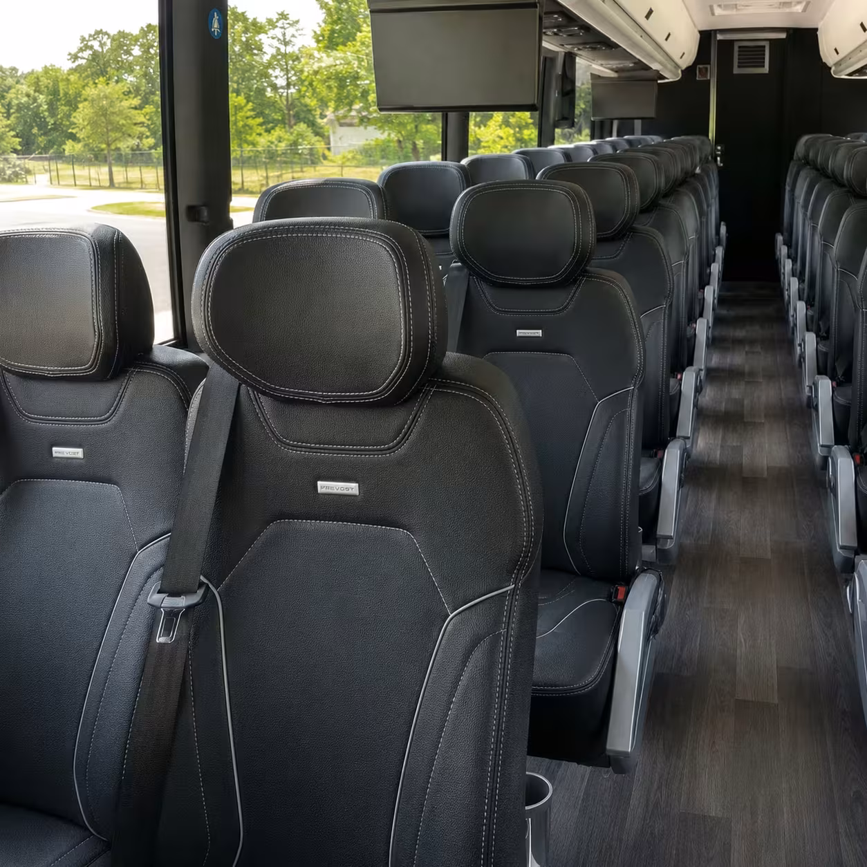 56 passenger charter bus interior